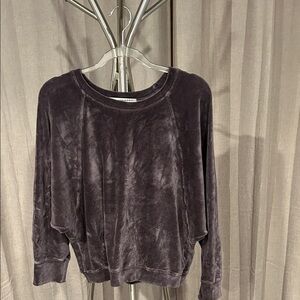 Plush Velvet Sweatshirt - Charcoal